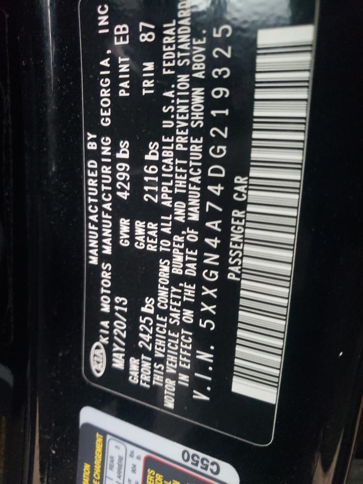 Photo 10 from auction – 2013 KIA OPTIMA EX with VIN 5XXGN4A74DG219325