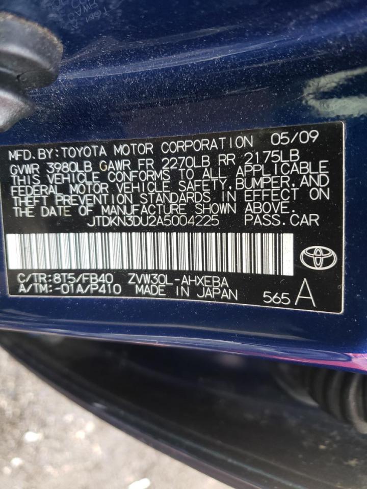Photo 10 from auction – 2010 TOYOTA PRIUS with VIN JTDKN3DU2A5004225