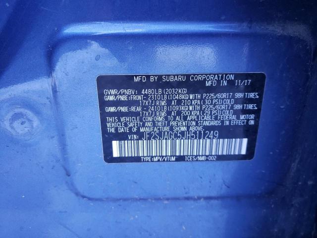 Photo 10 from auction – 2018 SUBARU FORESTER 2 with VIN JF2SJAGC5JH511249