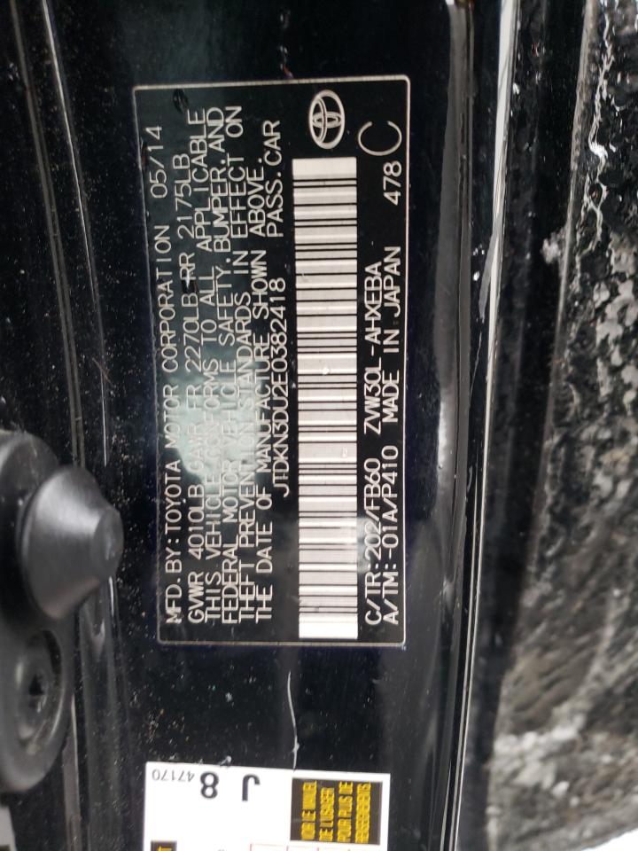 Photo 10 from auction – 2014 TOYOTA PRIUS with VIN JTDKN3DU2E0382418