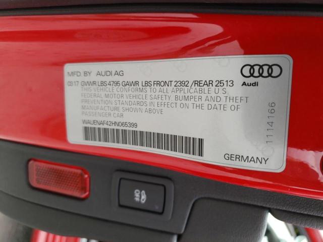 Photo 10 from auction – 2017 AUDI A4 PREMIUM with VIN WAUENAF42HN065399