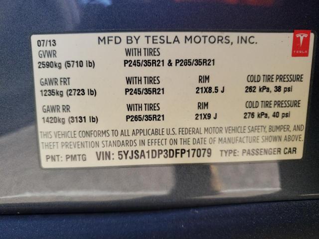 Photo 10 from auction – 2013 TESLA MODEL S with VIN 5YJSA1DP3DFP17079