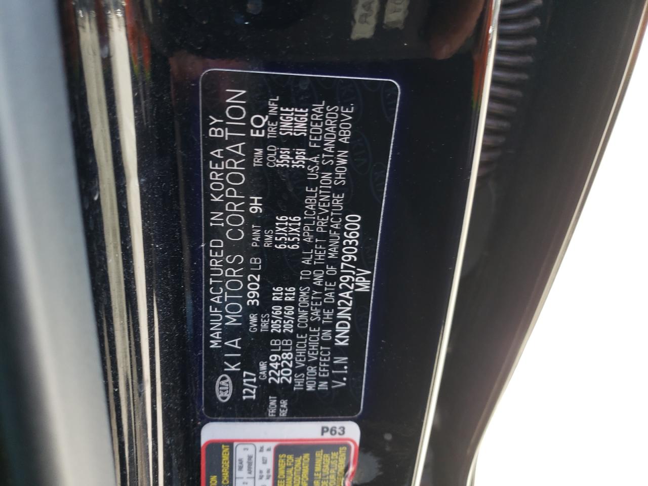 Photo 10 from auction – 2018 KIA SOUL with VIN KNDJN2A29J7903600