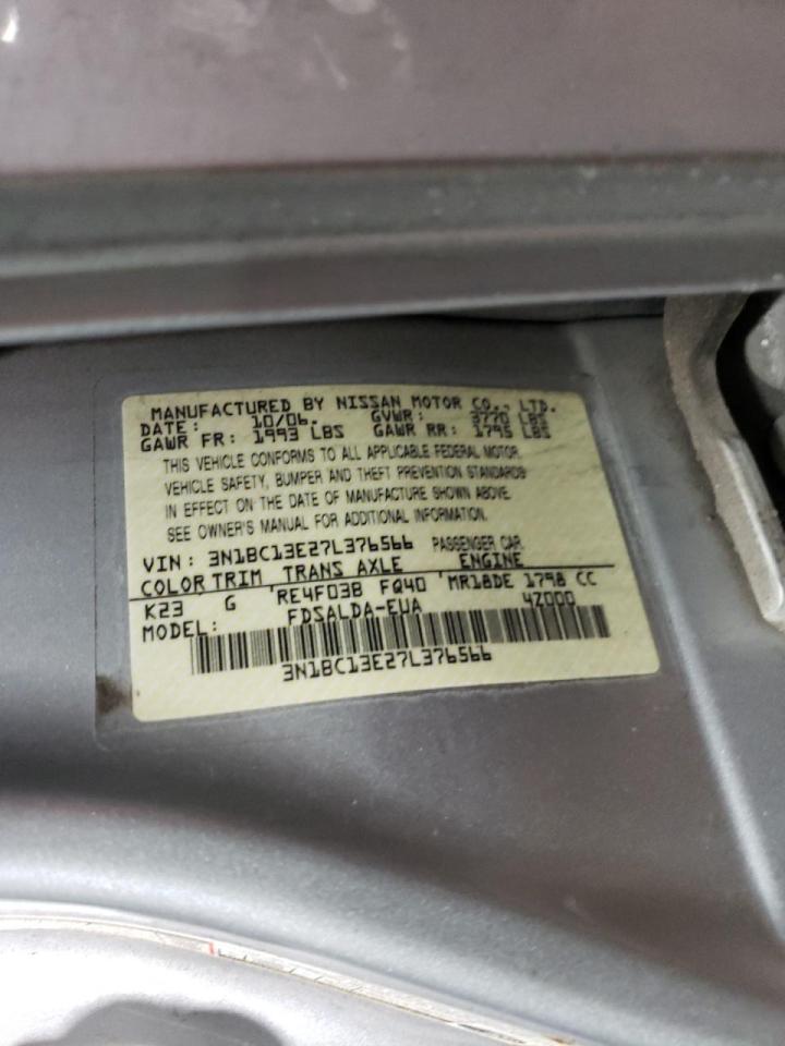 Photo 10 from auction – 2007 NISSAN VERSA S with VIN 3N1BC13E27L376566