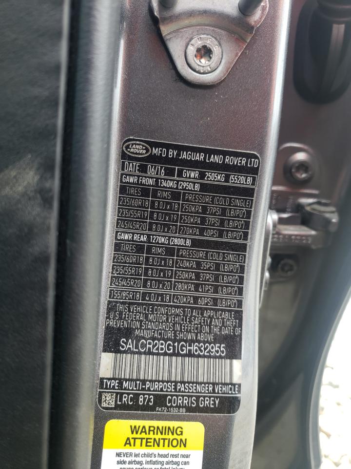 Photo 10 from auction – 2016 LAND ROVER DISCOVERY with VIN SALCR2BG1GH632955