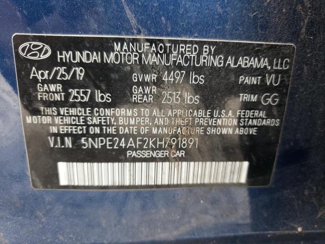 Photo 10 from auction – 2019 HYUNDAI SONATA SE with VIN 5NPE24AF2KH791891