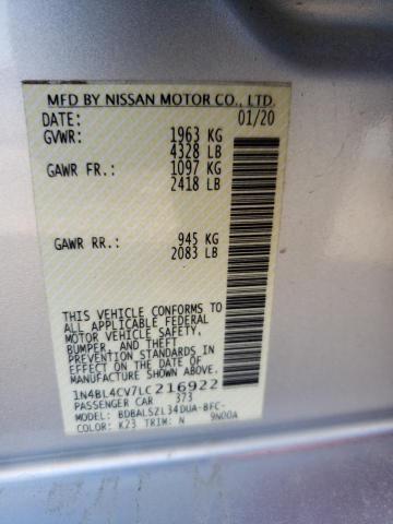 Photo 10 from auction – 2020 NISSAN ALTIMA SR with VIN 1N4BL4CV7LC216922