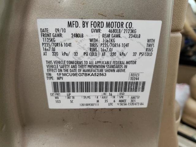 Photo 10 from auction – 2011 FORD ESCAPE LIM with VIN 1FMCU9EG7BKA52563
