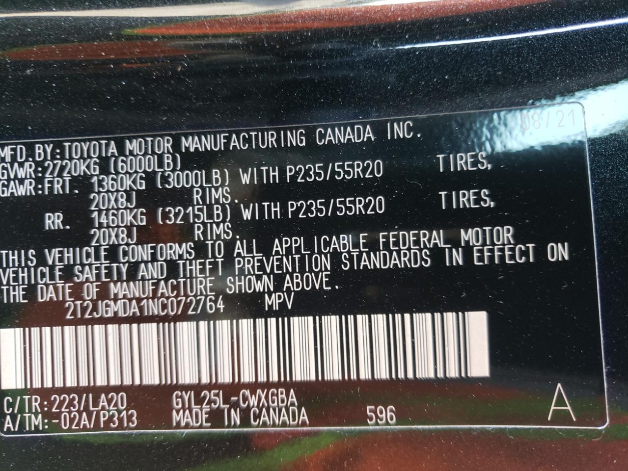 Zdjęcie 10 z aukcji – 2022 LEXUS RX 450H z VIN 2T2JGMDA1NC072764
