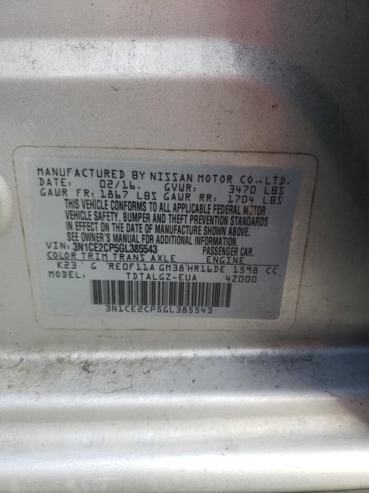 Photo 10 from auction – 2016 NISSAN VERSA NOTE with VIN 3N1CE2CP5GL385543