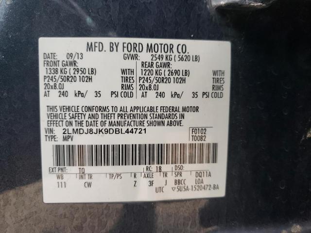 Photo 10 from auction – 2013 LINCOLN MKX with VIN 2LMDJ8JK9DBL44721
