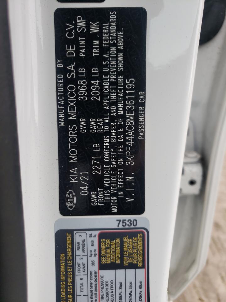 Photo 10 from auction – 2021 KIA FORTE GT with VIN 3KPF44AC8ME361195