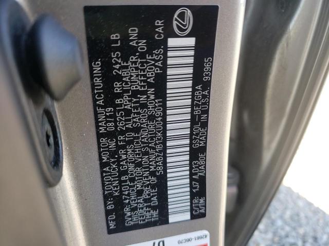 Photo 10 from auction – 2019 LEXUS ES 350 with VIN 58ABZ1B13KU049011