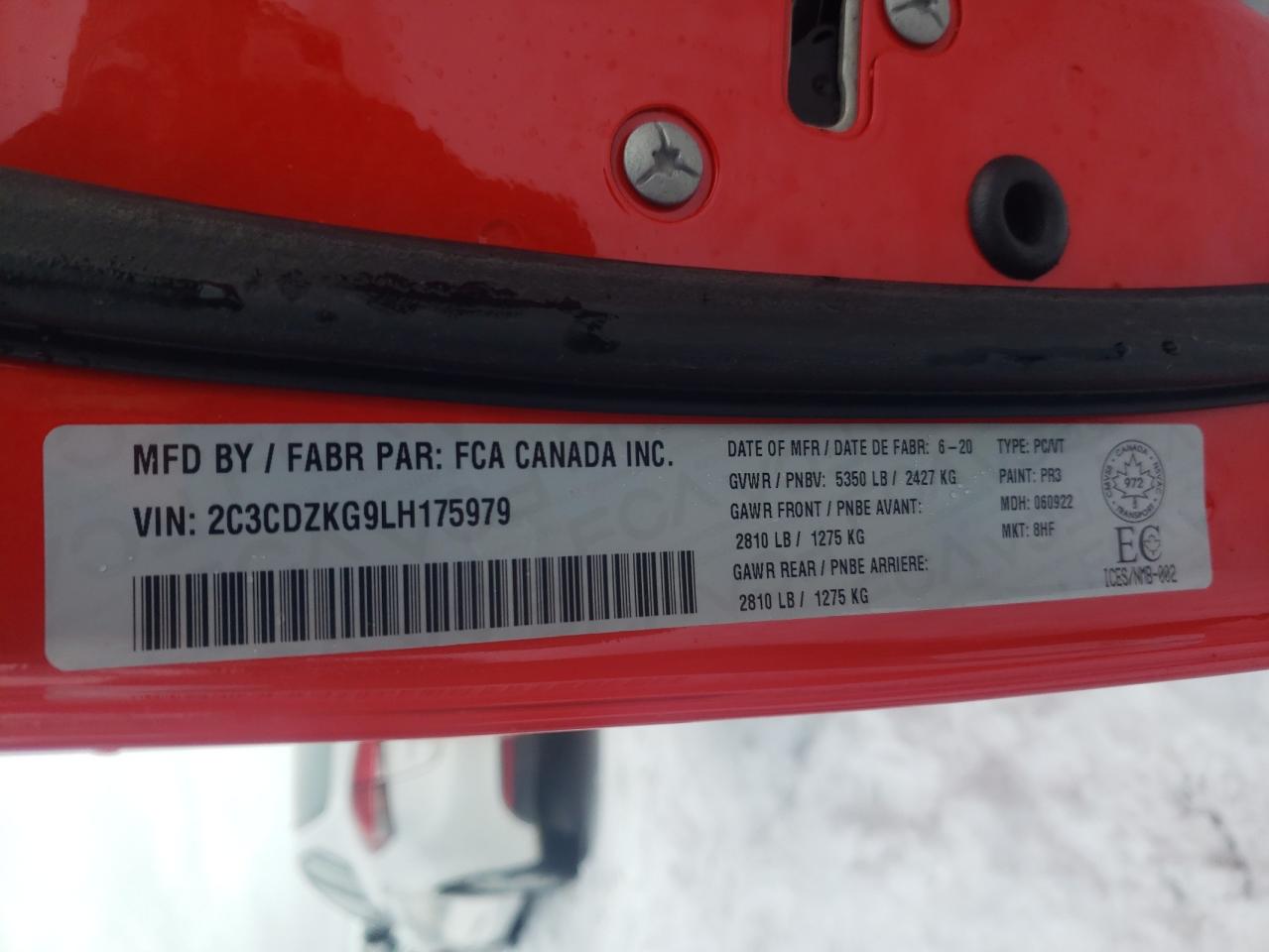 Photo 10 from auction – 2020 DODGE CHALLENGER with VIN 2C3CDZKG9LH175979