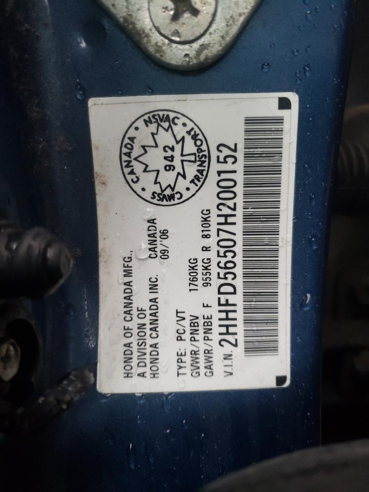 Photo 10 from auction – 2007 ACURA CSX with VIN 2HHFD56507H200152