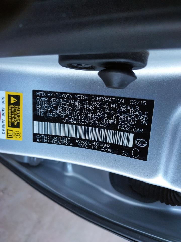 Photo 10 from auction – 2015 LEXUS ES 300H with VIN JTHBW1GG7F2093465