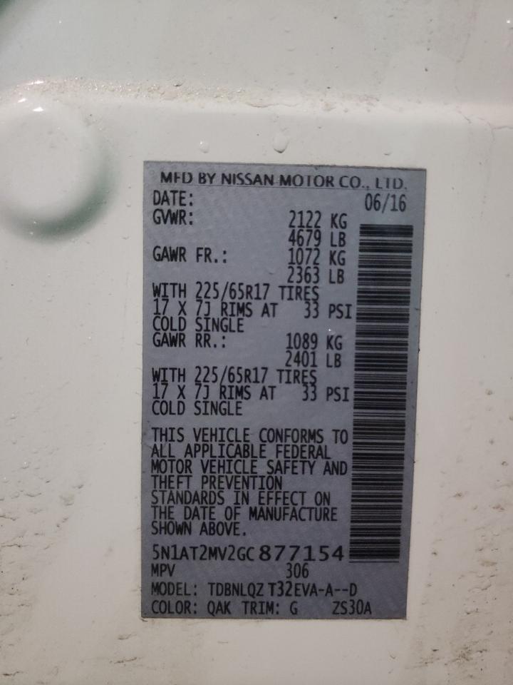 Photo 10 from auction – 2016 NISSAN ROGUE S with VIN 5N1AT2MV2GC877154