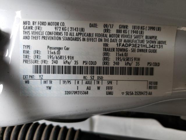 Photo 10 from auction – 2017 FORD FOCUS S with VIN 1FADP3E21HL342131