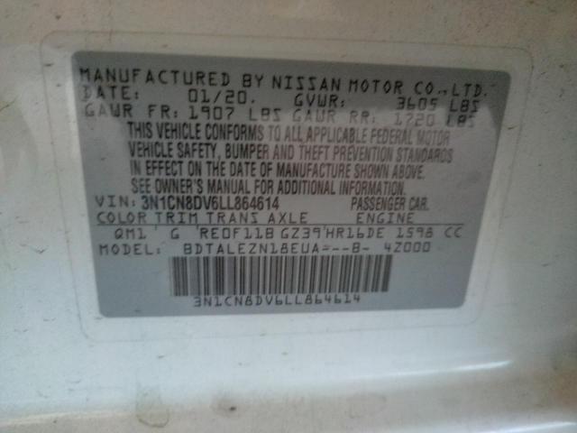 Photo 10 from auction – 2020 NISSAN VERSA S with VIN 3N1CN8DV6LL864614