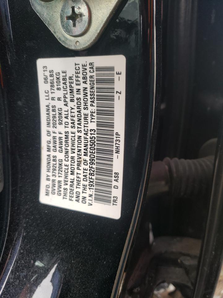 Photo 10 from auction – 2013 HONDA CIVIC EXL with VIN 19XFB2F99DE050513