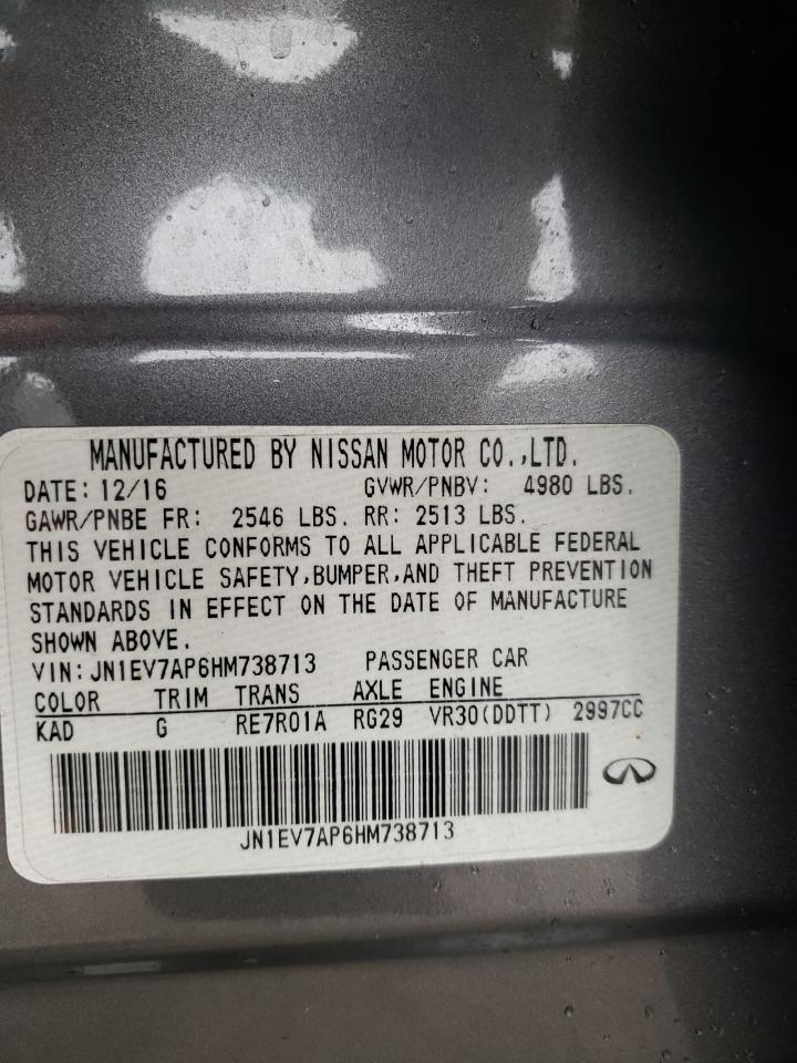 Photo 10 from auction – 2017 INFINITI Q50 PREMIU with VIN JN1EV7AP6HM738713