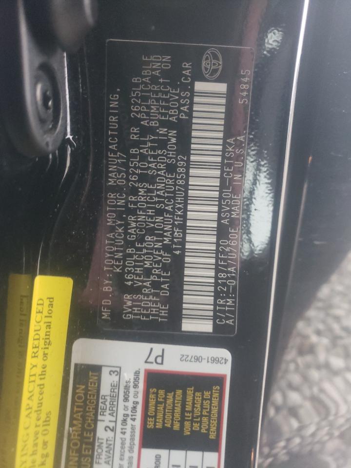 Photo 10 from auction – 2017 TOYOTA CAMRY LE with VIN 4T1BF1FKXHU785892
