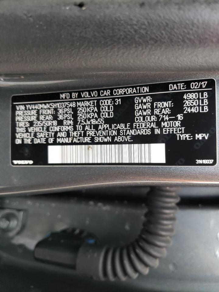 Photo 10 from auction – 2017 VOLVO V60 CROSS with VIN YV440MWK5H1037548