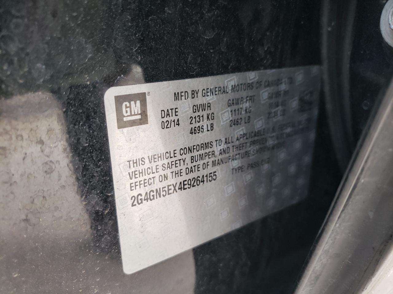 Photo 10 from auction – 2014 BUICK REGAL PREM with VIN 2G4GN5EX4E9264155