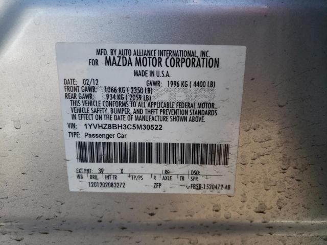 Photo 10 from auction – 2012 MAZDA 6 I with VIN 1YVHZ8BH3C5M30522