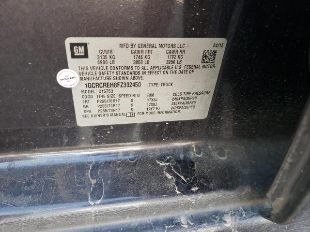 Photo 10 from auction – 2015 CHEVROLET SILVERADO with VIN 1GCRCREH8FZ302450