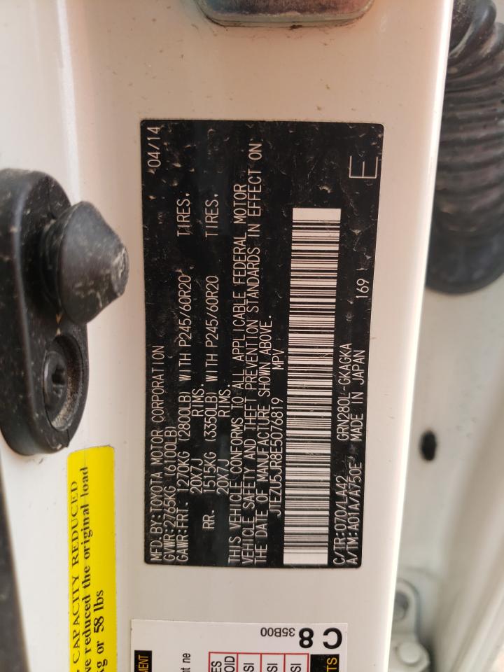 Photo 10 from auction – 2014 TOYOTA 4RUNNER SR with VIN JTEZU5JR8E5076819