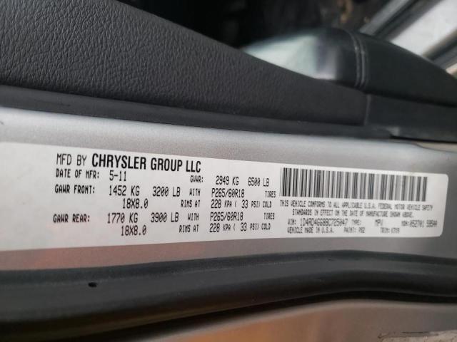 Photo 10 from auction – 2011 DODGE DURANGO CR with VIN 1D4RD4GG8BC725047
