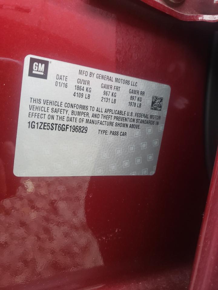 Photo 10 from auction – 2016 CHEVROLET MALIBU LT with VIN 1G1ZE5ST6GF196829