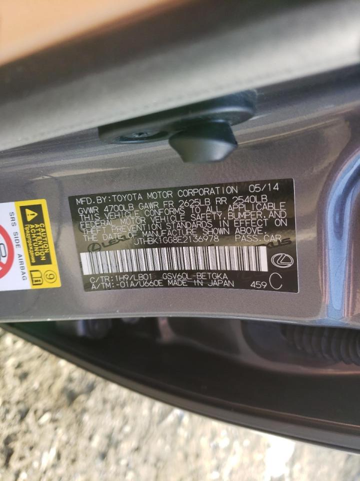 Photo 10 from auction – 2014 LEXUS ES 350 with VIN JTHBK1GG8E2136978