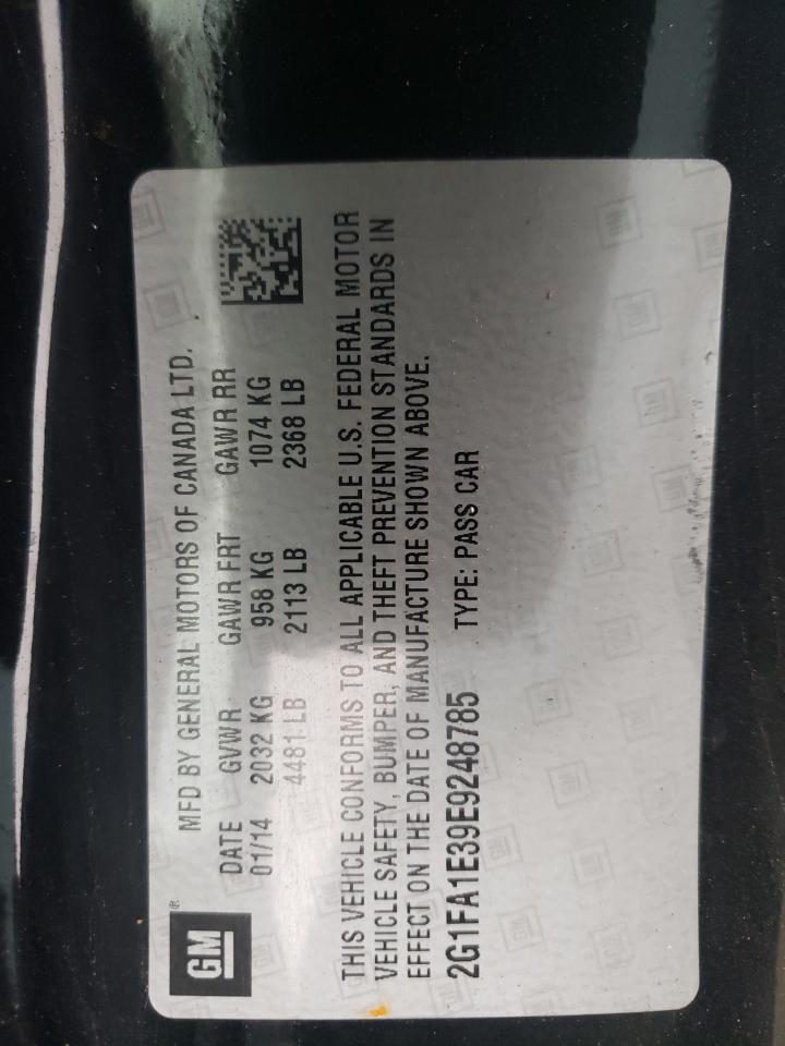 Photo 10 from auction – 2014 CHEVROLET CAMARO LS with VIN 2G1FA1E39E9248785