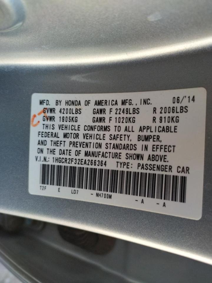 Photo 10 from auction – 2014 HONDA ACCORD LX with VIN 1HGCR2F32EA266364