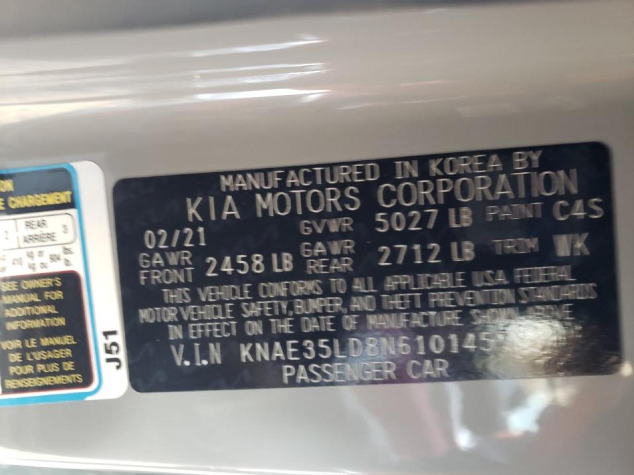 Photo 10 from auction – 2022 KIA STINGER GT with VIN KNAE35LD8N6101457