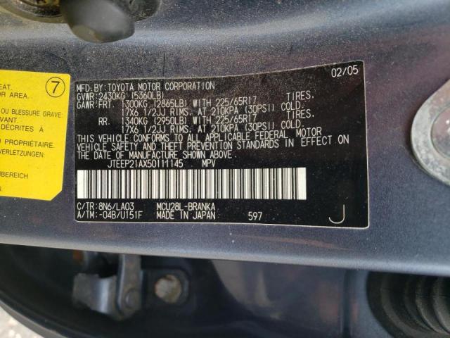 Photo 10 from auction – 2005 TOYOTA HIGHLANDER with VIN JTEEP21AX50111145