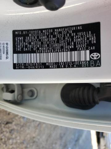 Photo 10 from auction – 2018 TOYOTA COROLLA L with VIN 5YFBURHE8JP847843