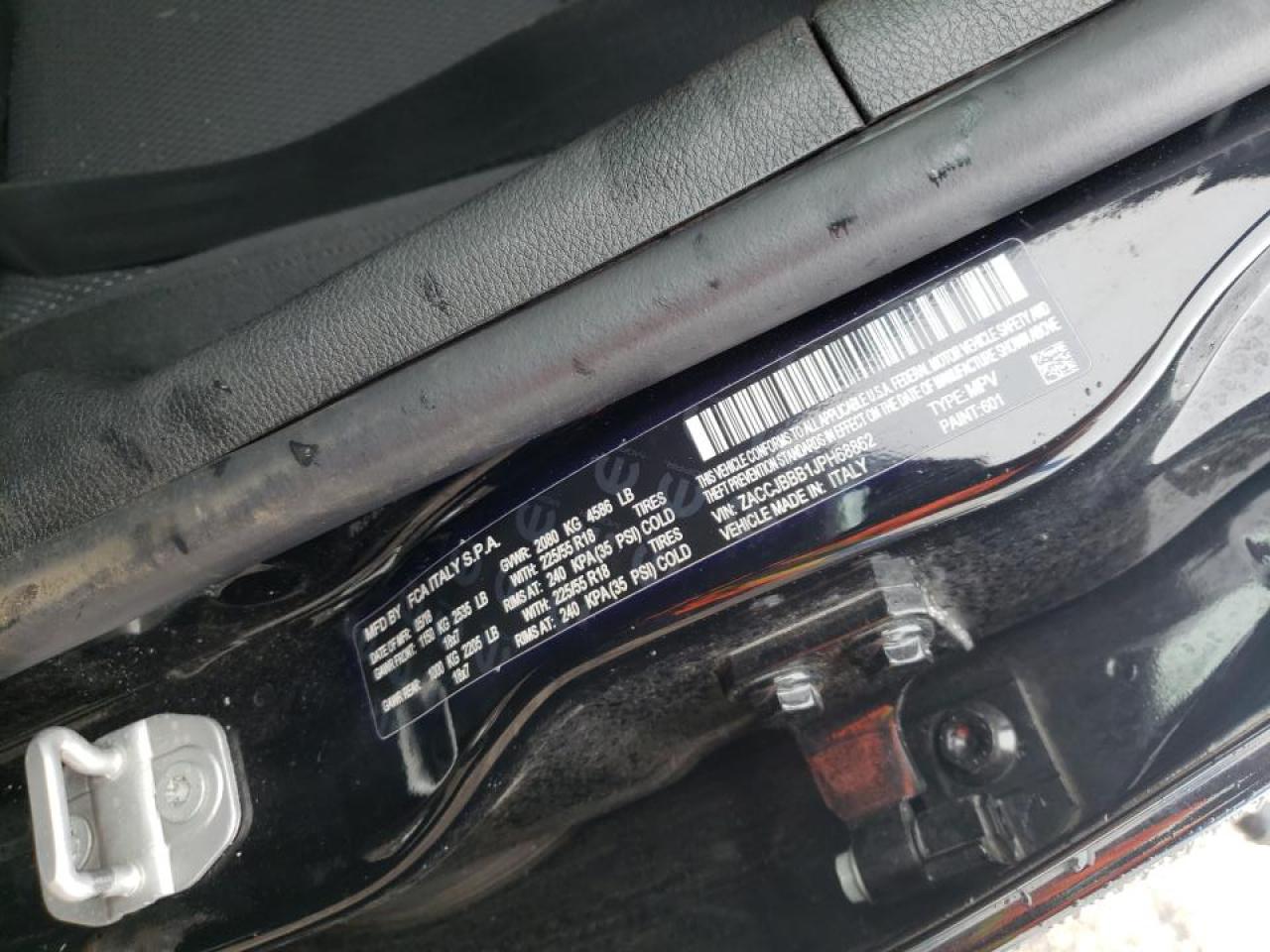 Photo 10 from auction – 2018 JEEP RENEGADE L with VIN ZACCJBBB1JPH68862