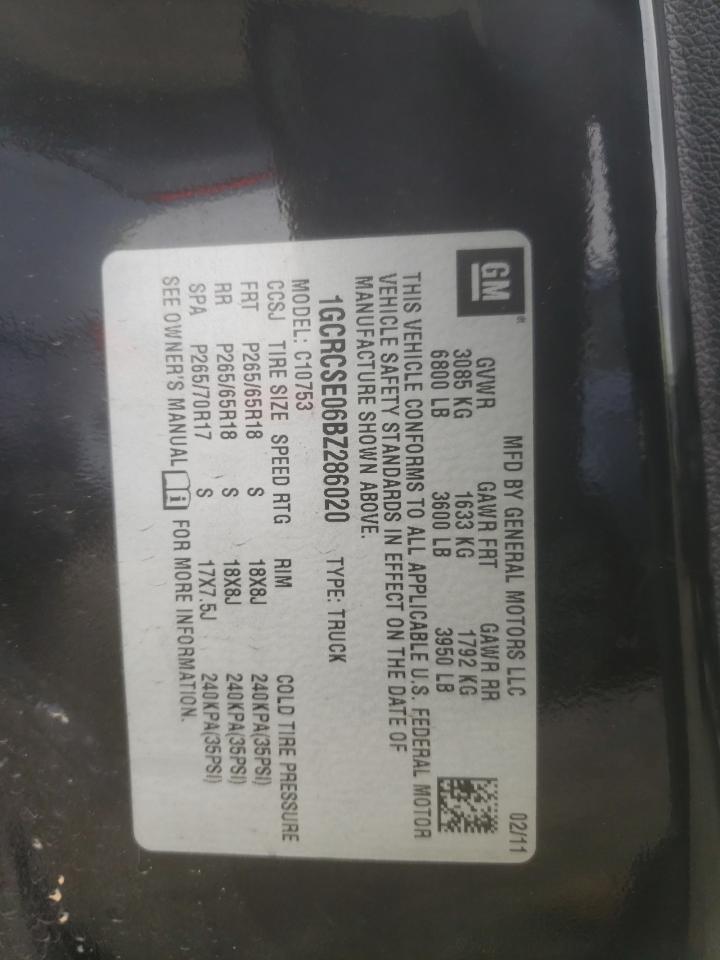Photo 10 from auction – 2011 CHEVROLET SILVERADO with VIN 1GCRCSE06BZ286020