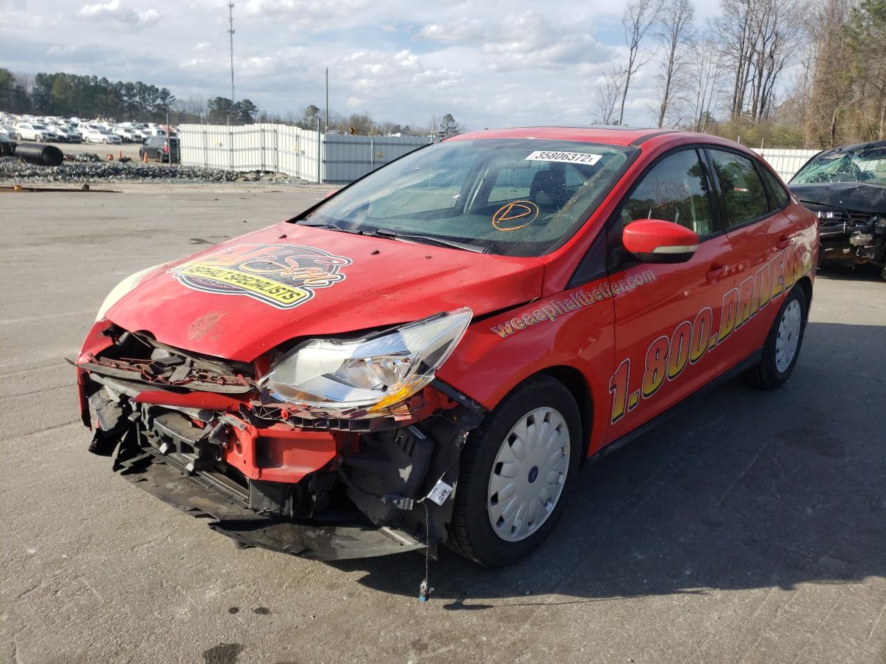 Photo 2 from auction – 2012 FORD FOCUS SE with VIN 1FAHP3F27CL381041