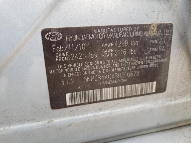 Photo 10 from auction – 2011 HYUNDAI SONATA GLS with VIN 5NPEB4ACXBH016678