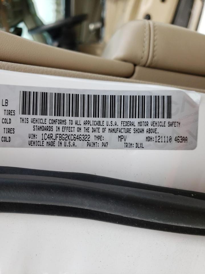 Photo 10 from auction – 2019 JEEP GRAND CHER with VIN 1C4RJFBG2KC646322