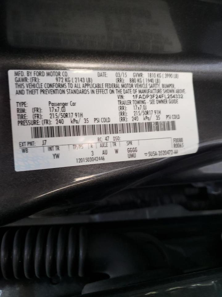 Photo 10 from auction – 2015 FORD FOCUS SE with VIN 1FADP3F24FL254332