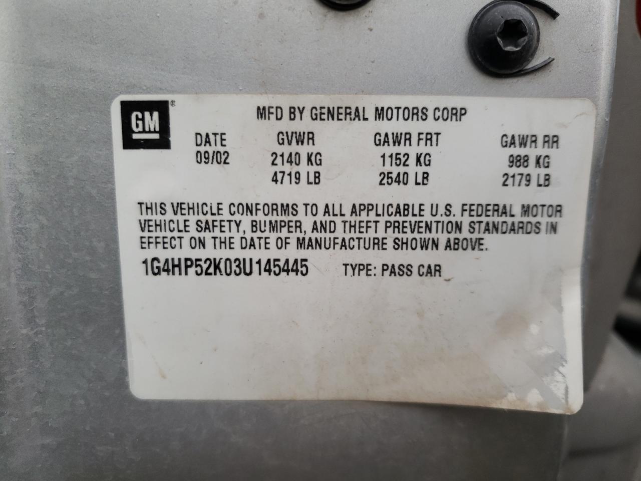 Photo 10 from auction – 2003 BUICK LESABRE CU with VIN 1G4HP52K03U145445