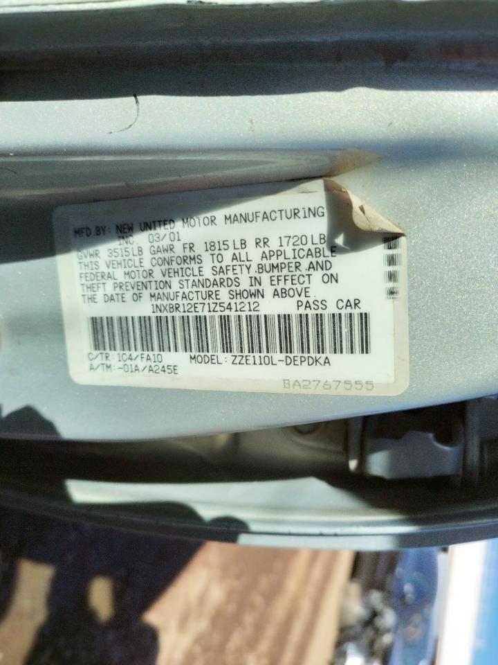 صورة رقم 10 من المزاد - 2001 TOYOTA COROLLA CE مع VIN 1NXBR12E71Z541212