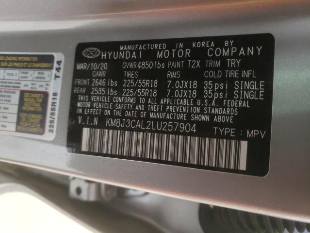 Photo 10 from auction – 2020 HYUNDAI TUCSON LIM with VIN KM8J3CAL2LU257904