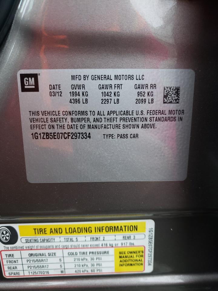 Photo 10 from auction – 2012 CHEVROLET MALIBU LS with VIN 1G1ZB5E07CF297334