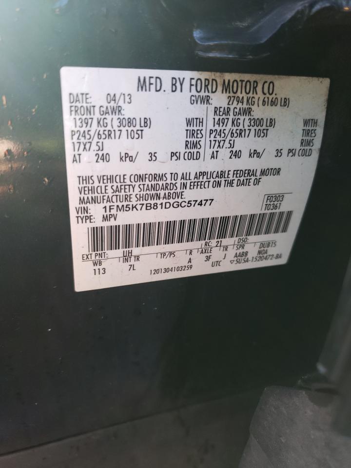 Photo 10 from auction – 2013 FORD EXPLORER with VIN 1FM5K7B81DGC57477